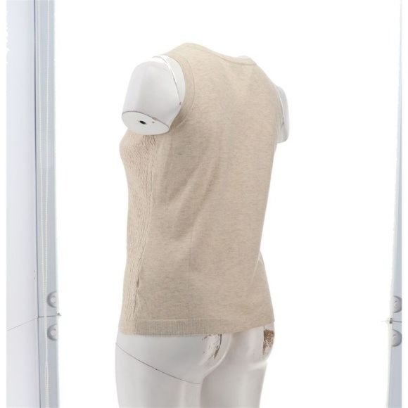 NWT MODERN SOUL COMFORT YARN CABLE KNIT SWEATER TANK OATMEAL HEATHER XXS - Picture 5 of 13
